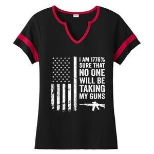 I Am 1776 Sure No One Is Taking My Guns Funny Gift Pro Gun Usa Flag Gift Ladies Halftime Notch Neck Tee