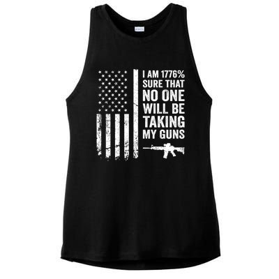 I Am 1776 Sure No One Is Taking My Guns Funny Gift Pro Gun Usa Flag Gift Ladies PosiCharge Tri-Blend Wicking Tank