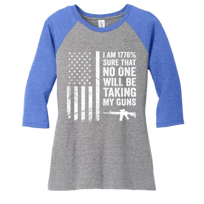 I Am 1776 Sure No One Is Taking My Guns Funny Gift Pro Gun Usa Flag Gift Women's Tri-Blend 3/4-Sleeve Raglan Shirt