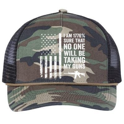 I Am 1776 Sure No One Is Taking My Guns Funny Gift Pro Gun Usa Flag Gift Retro Rope Trucker Hat Cap