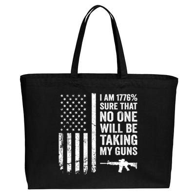 I Am 1776 Sure No One Is Taking My Guns Funny Gift Pro Gun Usa Flag Gift Cotton Canvas Jumbo Tote