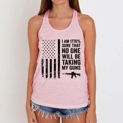 I Am 1776 Sure No One Is Taking My Guns Funny Gift Pro Gun Usa Flag Gift Women's Knotted Racerback Tank