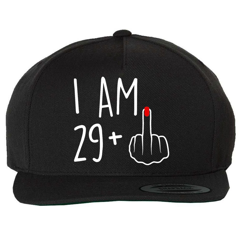I Am 29 Plus 1 Middle Finger For A 30th Birthday For Wo Wool Snapback Cap
