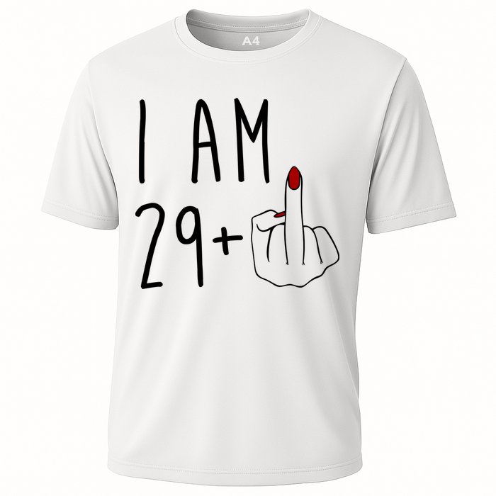 I Am 29 Plus Middle Finger Funny 30th Birthday Cooling Performance Crew T-Shirt