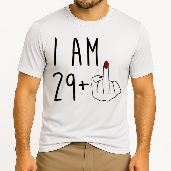 I Am 29 Plus Middle Finger Funny 30th Birthday Cooling Performance Crew T-Shirt