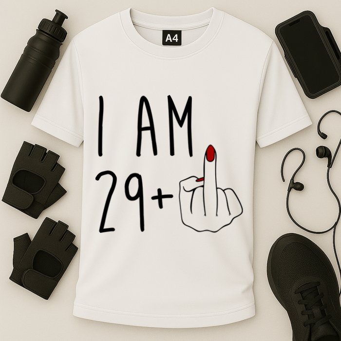 I Am 29 Plus Middle Finger Funny 30th Birthday Cooling Performance Crew T-Shirt