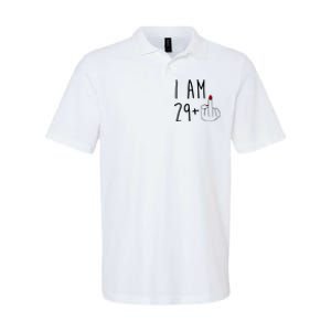 I Am 29 Plus Middle Finger Funny 30th Birthday Softstyle Adult Sport Polo