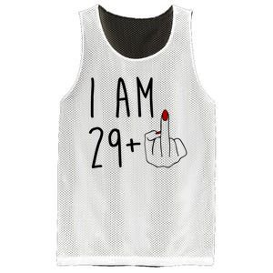 I Am 29 Plus Middle Finger Funny 30th Birthday Mesh Reversible Basketball Jersey Tank