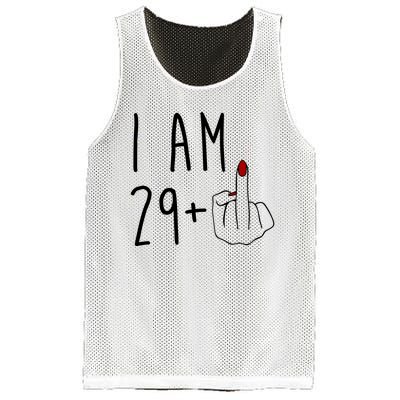 I Am 29 Plus Middle Finger Funny 30th Birthday Mesh Reversible Basketball Jersey Tank