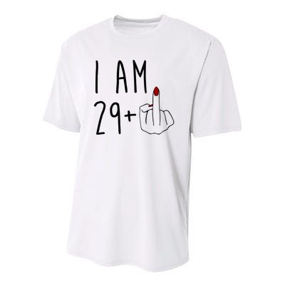 I Am 29 Plus Middle Finger Funny 30th Birthday Youth Performance Sprint T-Shirt