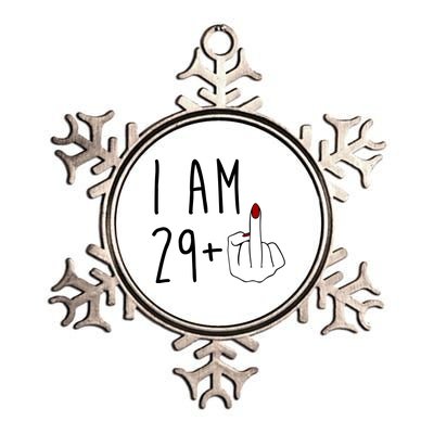 I Am 29 Plus Middle Finger Funny 30th Birthday Metallic Star Ornament