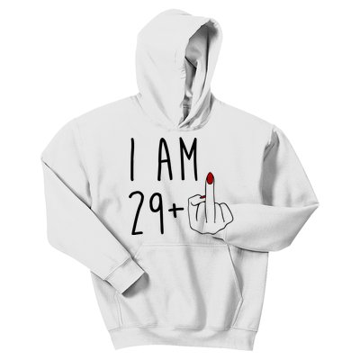 I Am 29 Plus Middle Finger Funny 30th Birthday Kids Hoodie