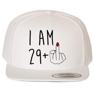 I Am 29 Plus Middle Finger Funny 30th Birthday Wool Snapback Cap