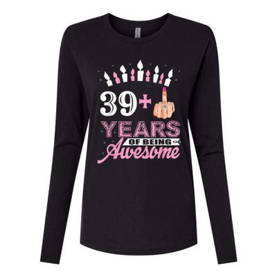 I Am 39 Plus Middle Finger Funny 40th Birthday Candle Gift Womens Cotton Relaxed Long Sleeve T-Shirt