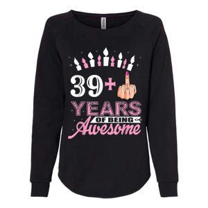 I Am 39 Plus Middle Finger Funny 40th Birthday Candle Gift Womens California Wash Sweatshirt