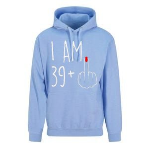 I Am 39 Plus 1 Middle Finger For A 40th Birthday Unisex Surf Hoodie