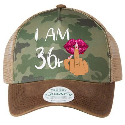 I Am 36 Plus 1 Middle Finger For A 37th Birthday For Women Legacy Tie Dye Trucker Hat