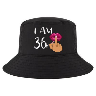 I Am 36 Plus 1 Middle Finger For A 37th Birthday For Women Cool Comfort Performance Bucket Hat