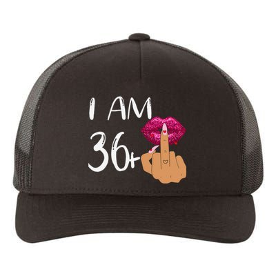 I Am 36 Plus 1 Middle Finger For A 37th Birthday For Women Yupoong Adult 5-Panel Trucker Hat