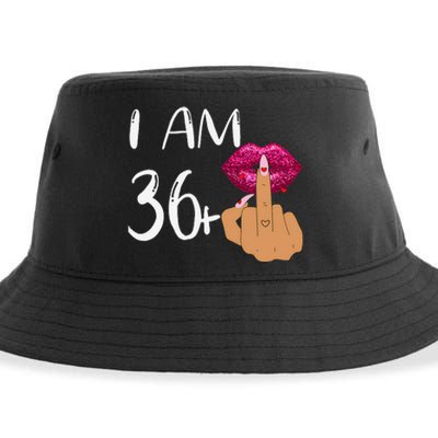 I Am 36 Plus 1 Middle Finger For A 37th Birthday For Women Sustainable Bucket Hat