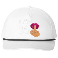 I Am 36 Plus 1 Middle Finger For A 37th Birthday For Women Snapback Five-Panel Rope Hat