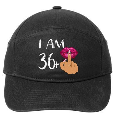 I Am 36 Plus 1 Middle Finger For A 37th Birthday For Women 7-Panel Snapback Hat