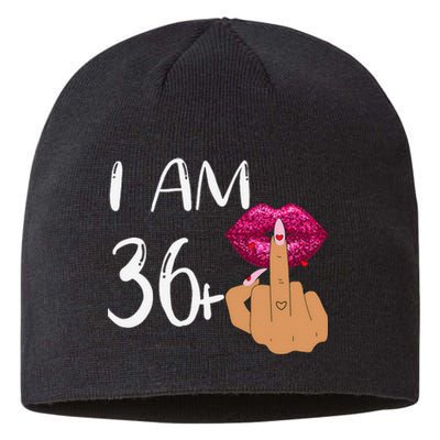 I Am 36 Plus 1 Middle Finger For A 37th Birthday For Women Sustainable Beanie