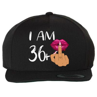 I Am 36 Plus 1 Middle Finger For A 37th Birthday For Women Wool Snapback Cap