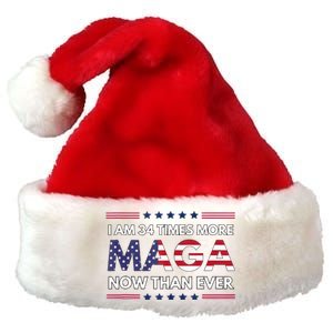 I Am 34 Times More Maga Now Than Ever Trump Supporters Premium Christmas Santa Hat