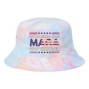 I Am 34 Times More Maga Now Than Ever Trump Supporters Tie Dye Newport Bucket Hat