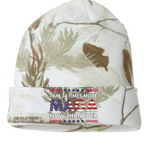 I Am 34 Times More Maga Now Than Ever Trump Supporters Kati Licensed 12" Camo Beanie