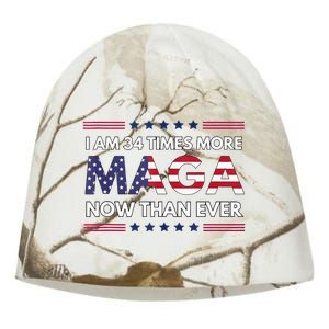 I Am 34 Times More Maga Now Than Ever Trump Supporters Kati - Camo Knit Beanie