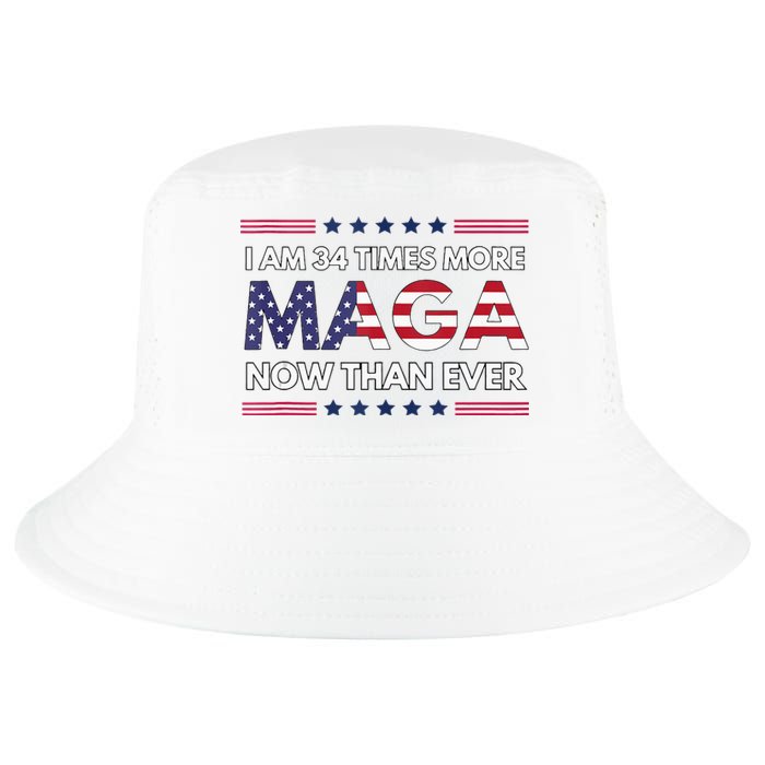 I Am 34 Times More Maga Now Than Ever Trump Supporters Cool Comfort Performance Bucket Hat