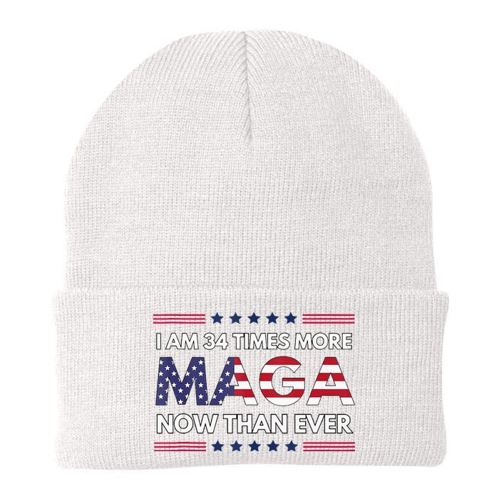 I Am 34 Times More Maga Now Than Ever Trump Supporters Knit Cap Winter Beanie