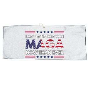 I Am 34 Times More Maga Now Than Ever Trump Supporters Large Microfiber Waffle Golf Towel