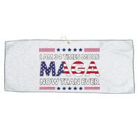 I Am 34 Times More Maga Now Than Ever Trump Supporters Large Microfiber Waffle Golf Towel