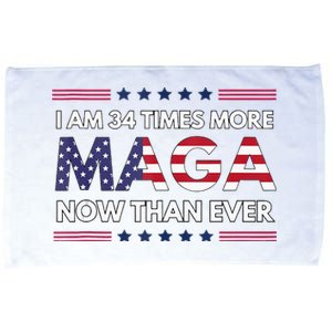 I Am 34 Times More Maga Now Than Ever Trump Supporters Microfiber Hand Towel