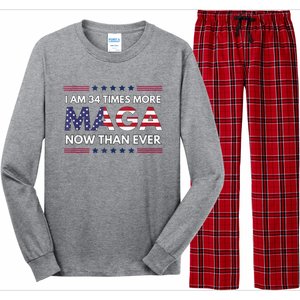 I Am 34 Times More Maga Now Than Ever Trump Supporters Long Sleeve Pajama Set