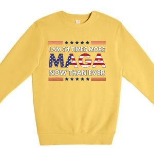 I Am 34 Times More Maga Now Than Ever Trump Supporters Premium Crewneck Sweatshirt