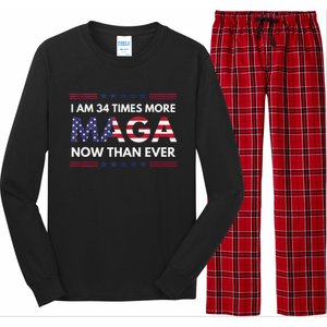 I Am 34 Times More Maga Now Than Ever Trump Supporters Long Sleeve Pajama Set