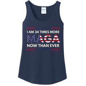 I Am 34 Times More Maga Now Than Ever Trump Supporters Ladies Essential Tank