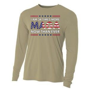 I Am 34 Times More Maga Now Than Ever Trump Supporters Cooling Performance Long Sleeve Crew