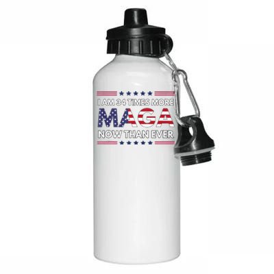 I Am 34 Times More Maga Now Than Ever Trump Supporters Aluminum Water Bottle 