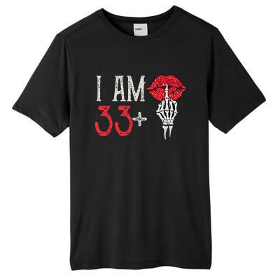 I Am 33 Plus 1 Middle Finger For A 34th Birthday Tall Fusion ChromaSoft Performance T-Shirt