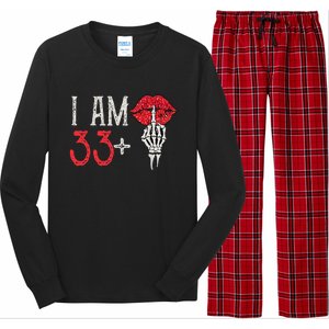 I Am 33 Plus 1 Middle Finger For A 34th Birthday Long Sleeve Pajama Set