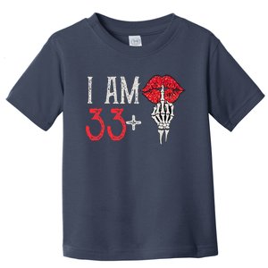 I Am 33 Plus 1 Middle Finger For A 34th Birthday Toddler T-Shirt