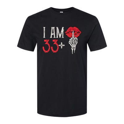 I Am 33 Plus 1 Middle Finger For A 34th Birthday Softstyle® CVC T-Shirt