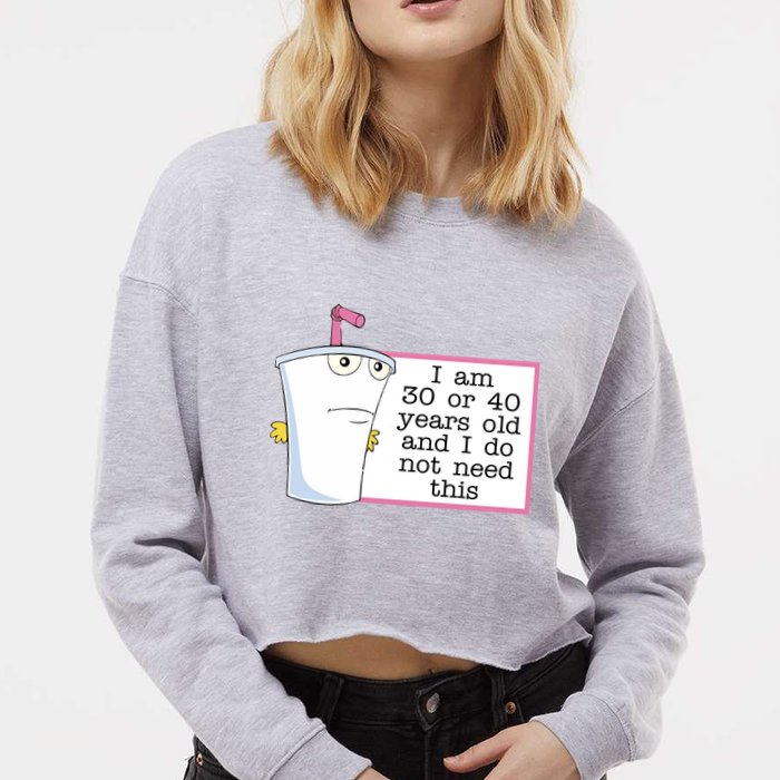 I Am 30 Or 40 Years Old And I Do Not Need This Funny Cropped Pullover Crew