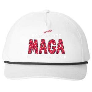 I Am 34 Times More Maga Now Than Ever Apparel Snapback Five-Panel Rope Hat