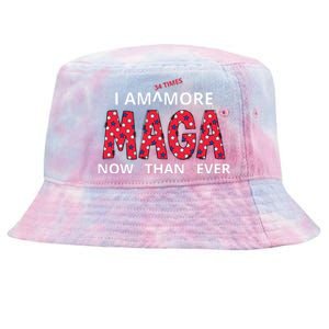 I Am 34 Times More Maga Now Than Ever Apparel Tie-Dyed Bucket Hat